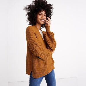 Madewell Women’s Medium Bobble Balloon Sleeve Open Front Cardigan